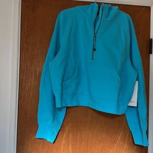 NWT LULULEMON Scuba Oversized Half Zip Hoodie Electric Turquoise Size: M/L